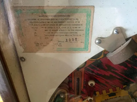 Sample Game - Playfield Serial Number*