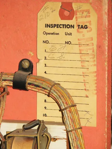 Inside Backbox Door - Inspection Tag