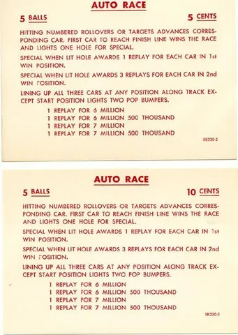 Instruction/Score Cards