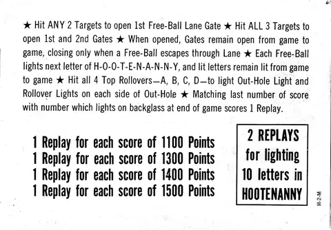 Instruction and Score Card - Replay Mode