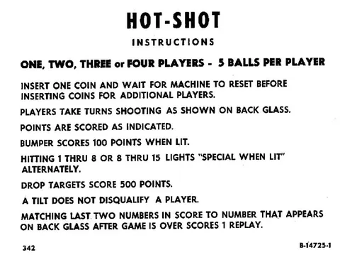 Instruction Card 5 Balls