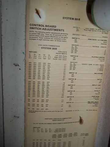 Control Board Switch Adjustments