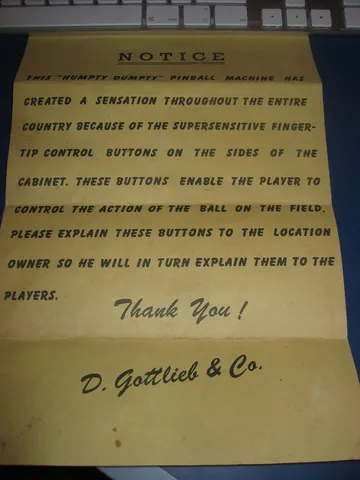 Notice to Operator