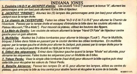 French instruction card