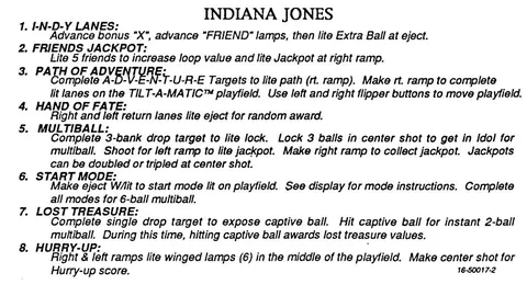 English instruction card