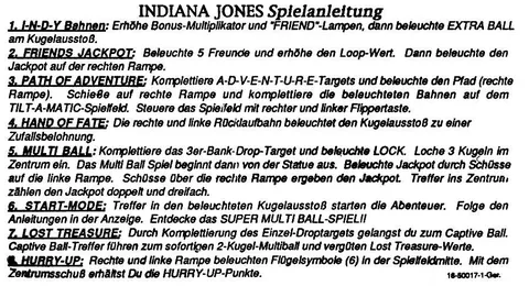 German Instruction Card