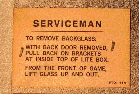 Serviceman Instruction in Backbox