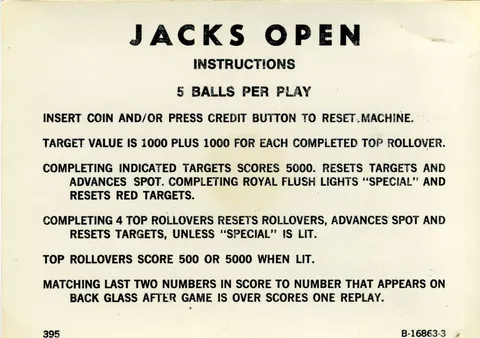 Instruction Card - 5 Ball