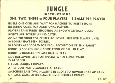 Instruction Card