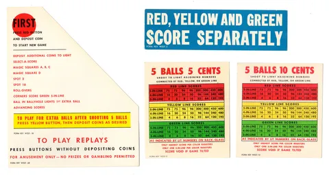 Instruction Cards and Score Cards