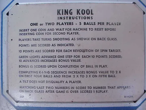 Instruction Card