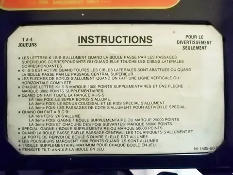 French Instruction Card