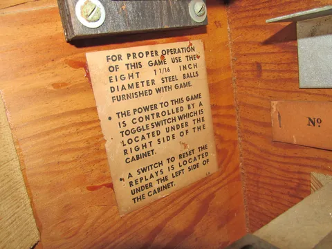 Inside Cabinet - Notice to Operator*