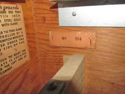 Inside Cabinet - Serial Number*