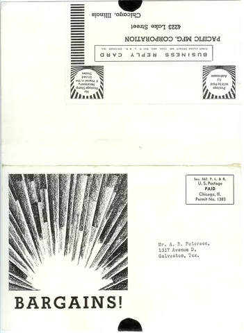 Advertising Postcard - Back