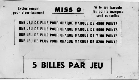 French Score Card - 5 Balls