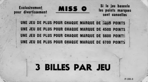 French Score Card - 3 Balls