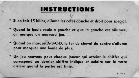 French Instruction Card With Match