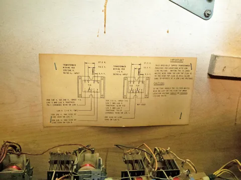Inside Cabinet - Transformer Chart*