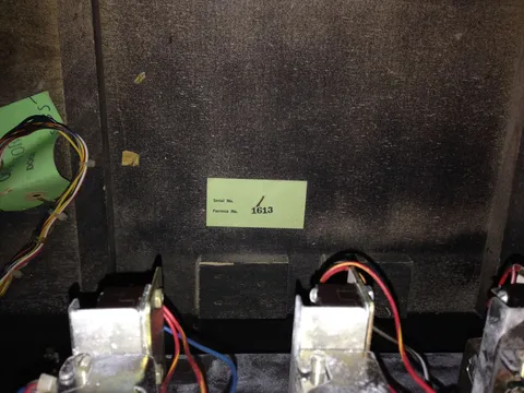 Inside Cabinet - Serial Number*