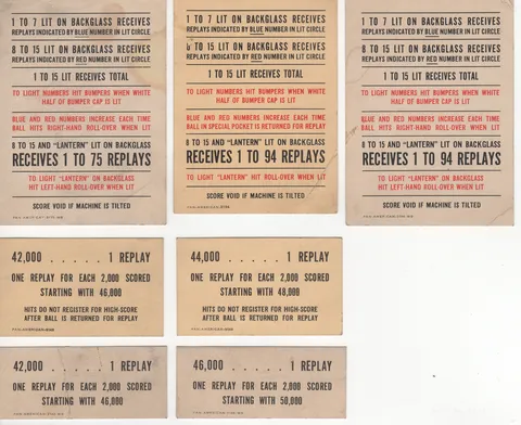 Instruction and Score Cards - Replays