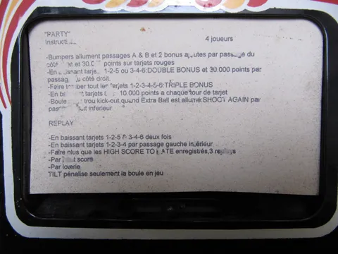 French Instruction Card