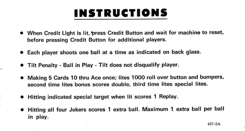 Instruction Card, Side 1