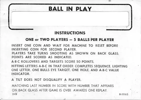 Instruction Card - 5 Balls