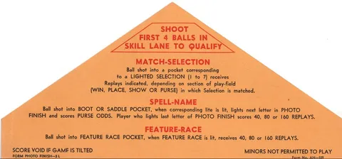 Instruction and Score Card - 5 Ball Play