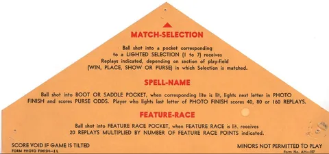 Instruction and Score Card - 1 Ball Play