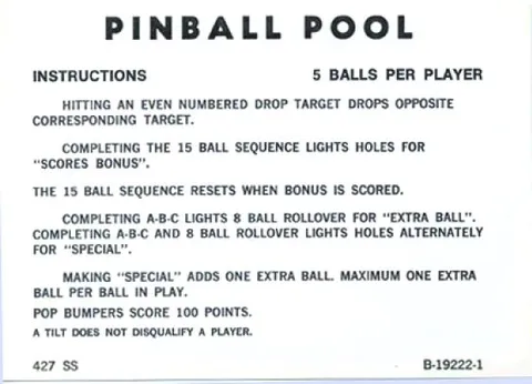 Instruction Card - 5 Ball Add-A-Ball