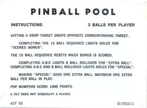 Instruction Card - 3 Ball Add-A-Ball