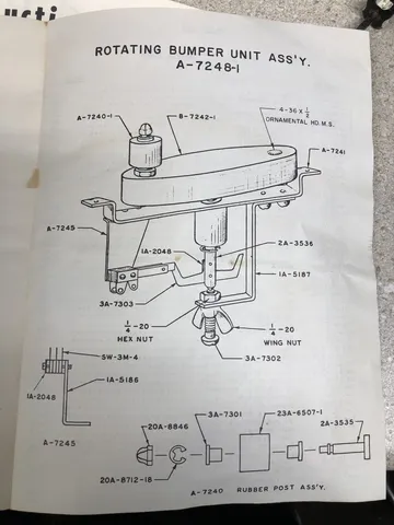 Rotating Bumper Unit Ass'y Part Numbers