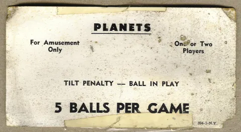 Scoreless Score Card - 5 Ball Play*
