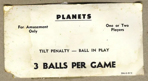 Scoreless Score Card - 3 Ball Play*