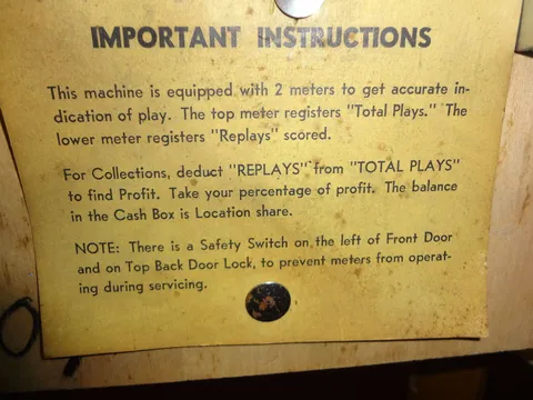 Inside Coin Door - Detail*