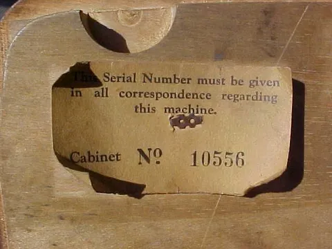 Inside Coin Door - Serial Number*