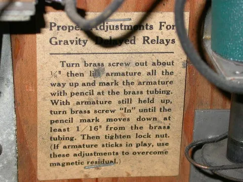 Instructions for Relay Adjustment