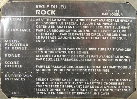 French Instruction Card