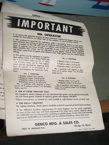 Operator Instructions