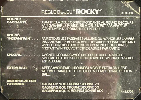 French Instruction Card