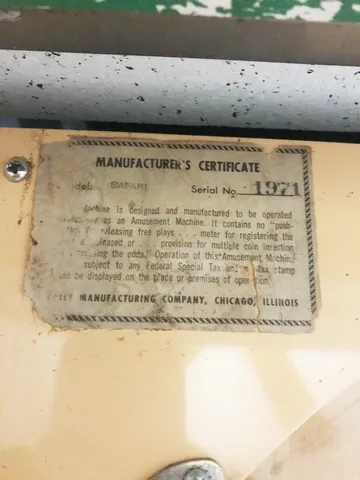 Playfield - Serial Number*