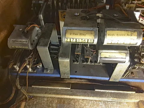 Early Production Inside Cabinet - Test Game Meters*