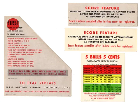 Instruction Cards and Score Card