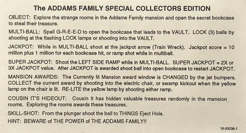 Instruction Card