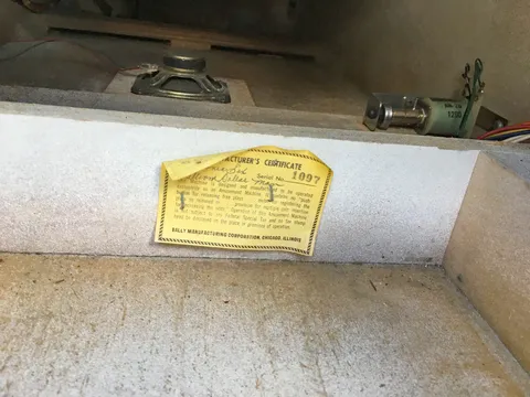 Early Production Inside Cabinet - Serial Number*