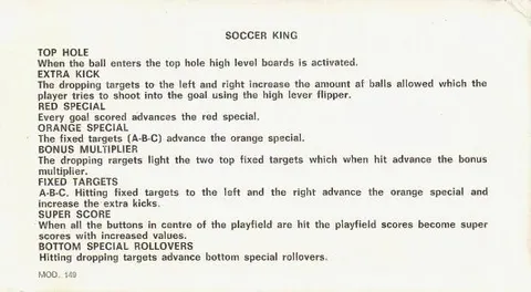 Soccer Kings Inst. Card