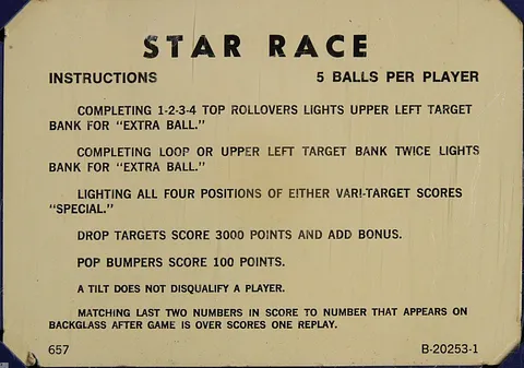 Instruction Card - 5 Ball
