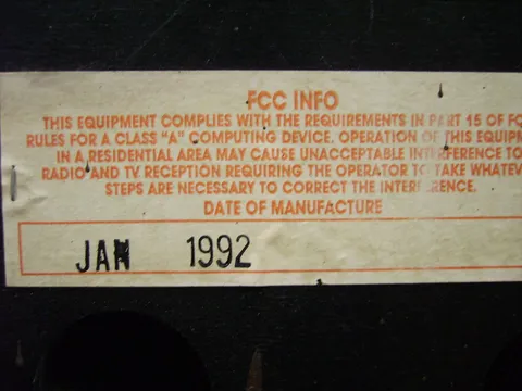 FCC Information Sticker