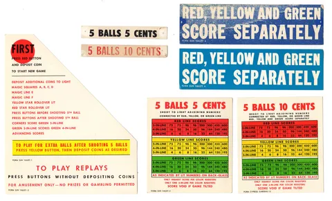 Instruction Cards, Score Cards, and Price Cards